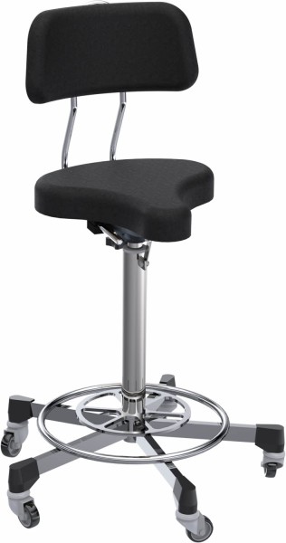 OP comfort chair with foot release, saddle seat and backrest