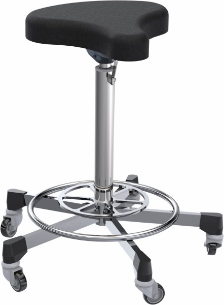 OP comfort chair with foot release, saddle seat