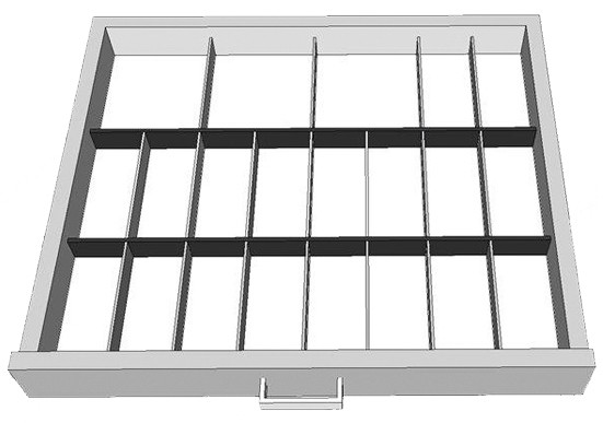 Schubladen-Teiler für Schubladen 75 mm - Set B