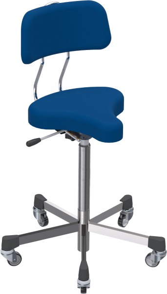 Therapy chair with saddle seat and backrest