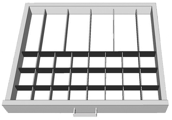 Schubladen-Teiler für Schubladen 75 mm - Set C